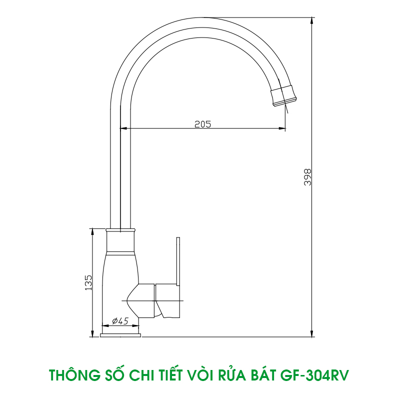 VÒI RỬA BÁT GF-304RV