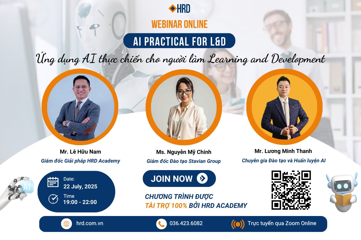 WEBINAR ONLINE: “AI PRACTICAL FOR L&D - Ứng dụng AI thực chiến cho Người làm Learning & Development