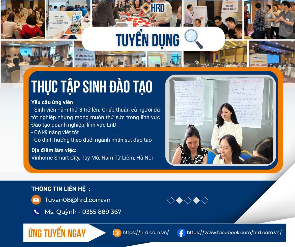 Tuyển dụng Thực tập sinh Đào tạo FULLTIME