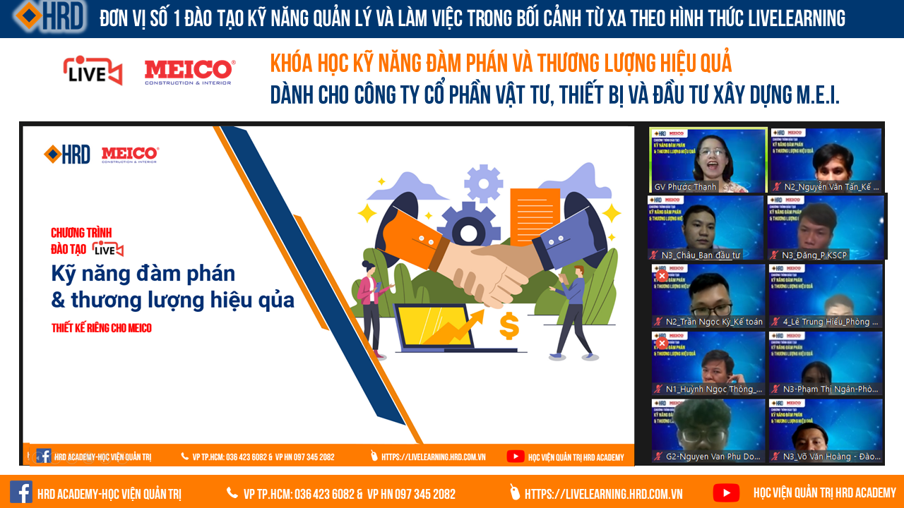 LIVELEARNING MEICO | KỸ NĂNG ĐÀM PHÁN VÀ THƯƠNG LƯỢNG HIỆU QUẢ