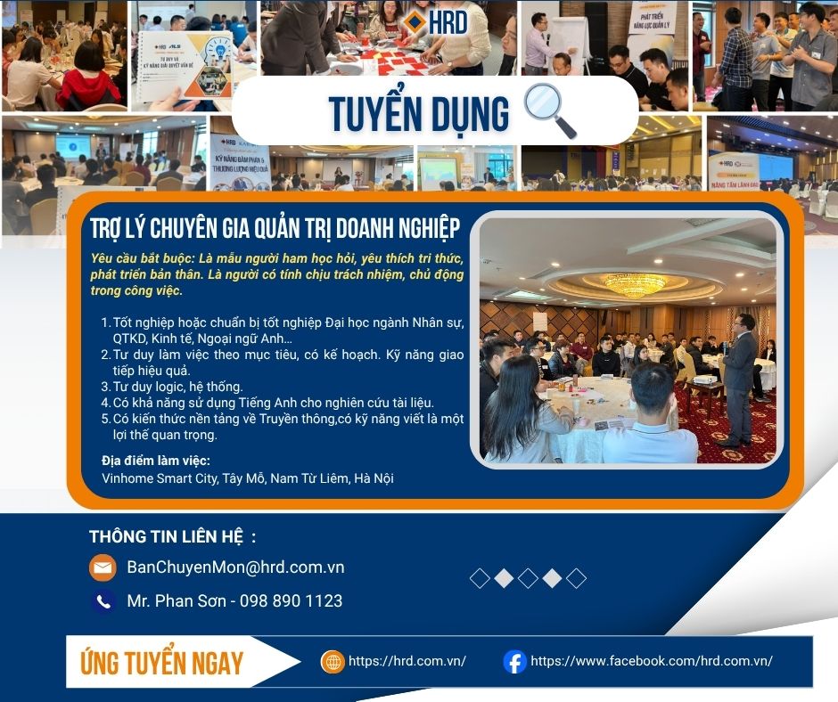 Tuyển dụng Trợ lý Chuyên gia Quản trị Doanh nghiệp