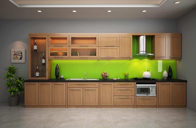 Tủ bếp kính giúp bảo vệ đồ vật