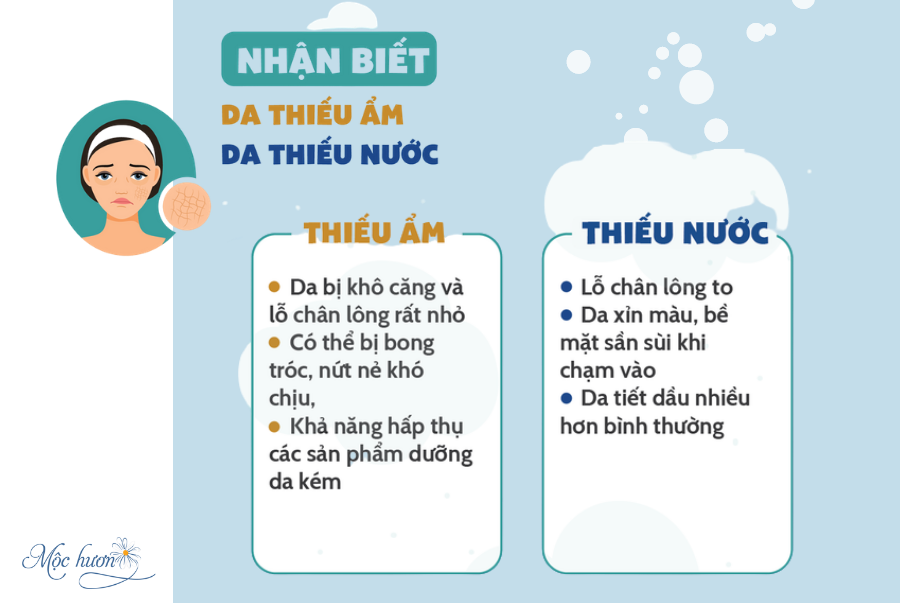 Phân biệt da thiếu ẩm và da thiếu nước để chọn sản phẩm dưỡng phù hợp vào mùa hanh khô