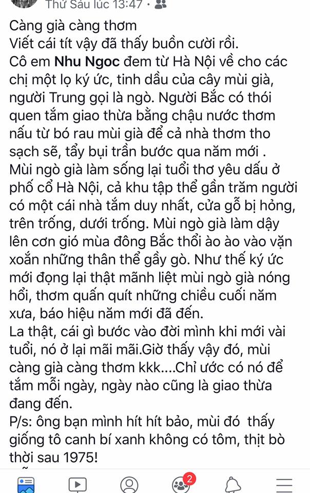 Cảm ơn phản hồi của một người bạn của chị khách hàng Mộc Hương