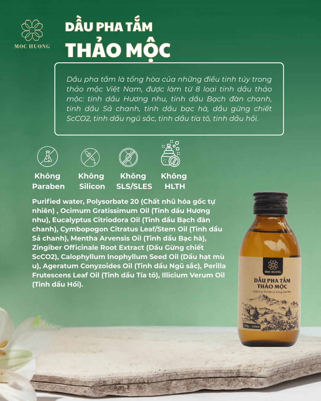 DẦU PHA TẮM THẢO MỘC