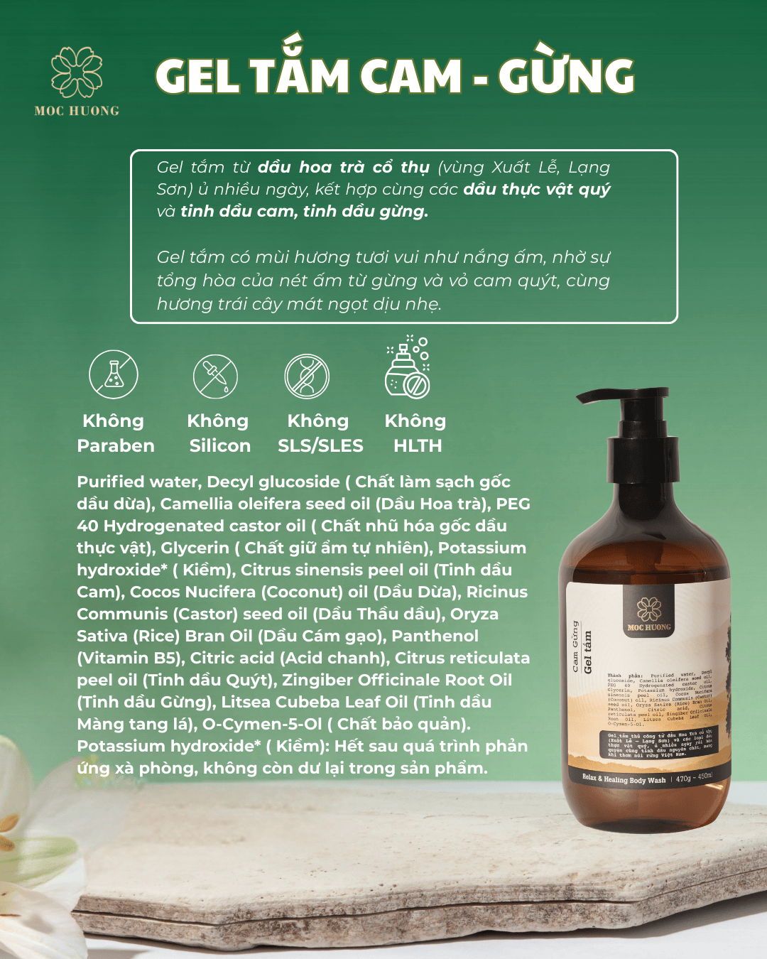 GEL TẮM CAM GỪNG