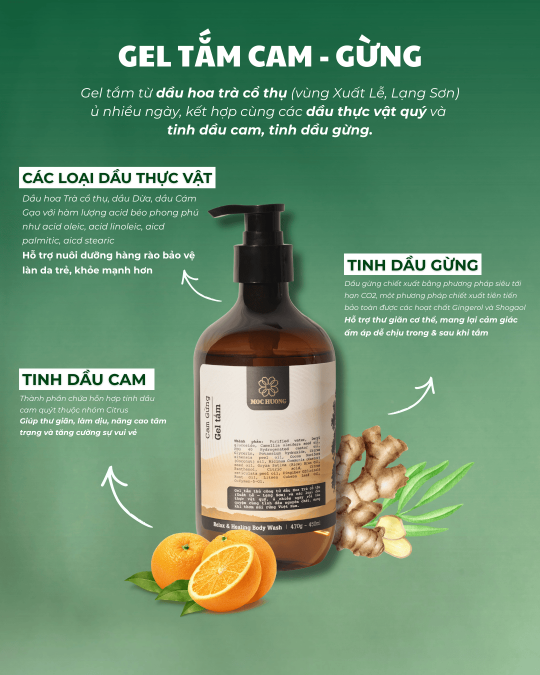 GEL TẮM CAM GỪNG