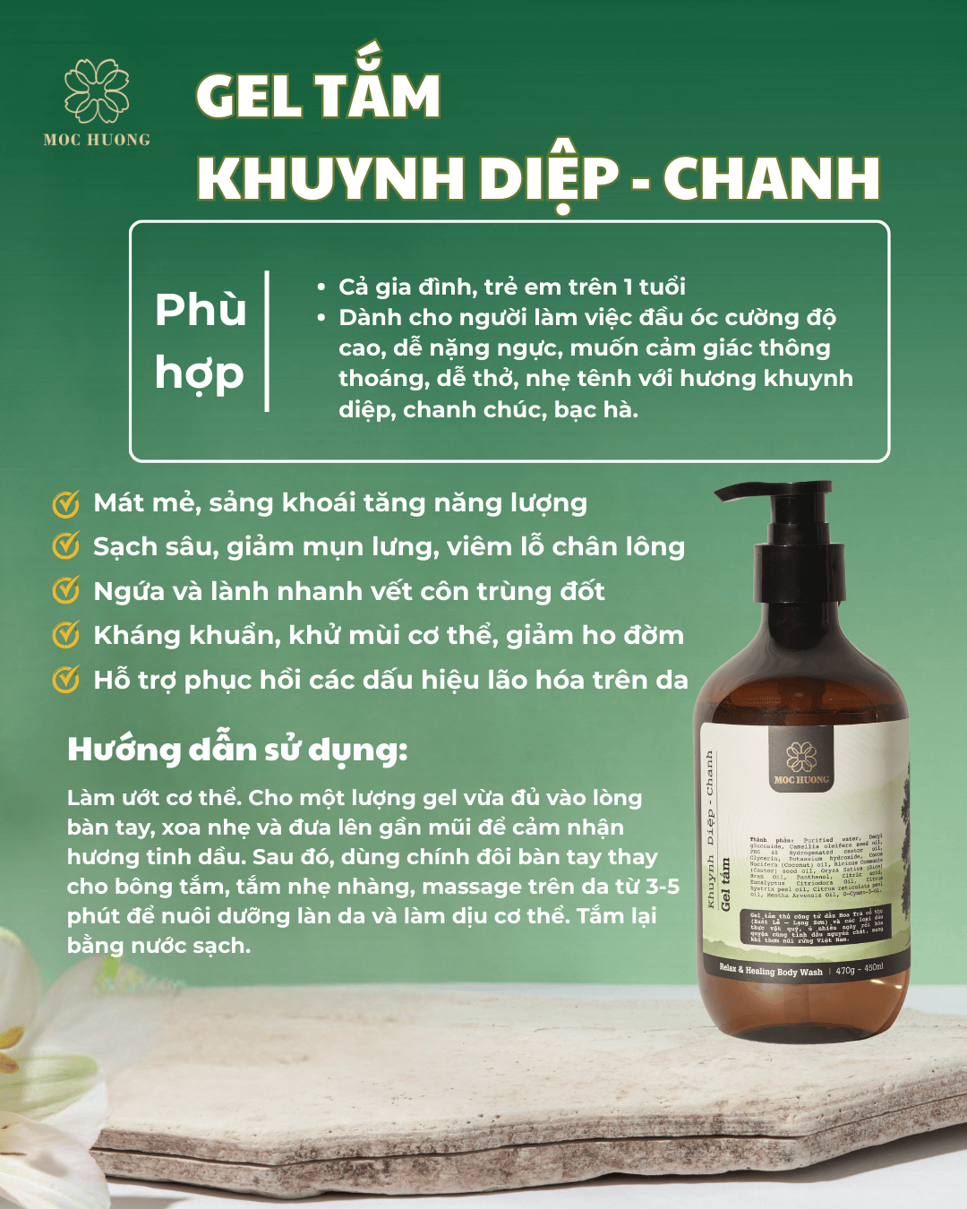 GEL TẮM KHUYNH DIỆP - CHANH
