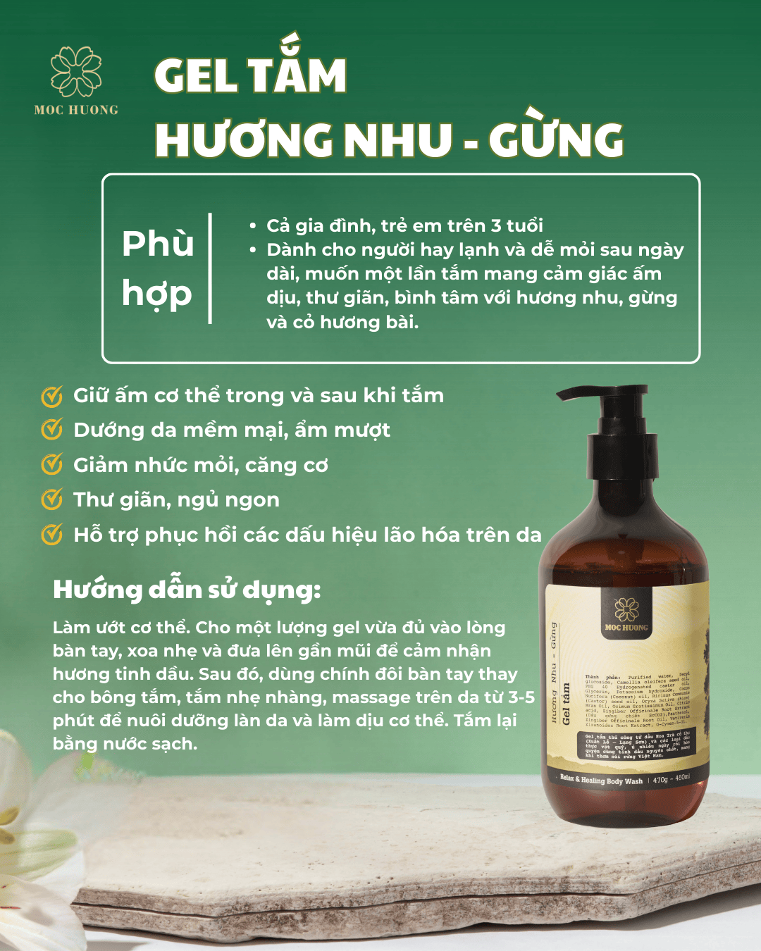GEL TẮM HƯƠNG NHU - GỪNG