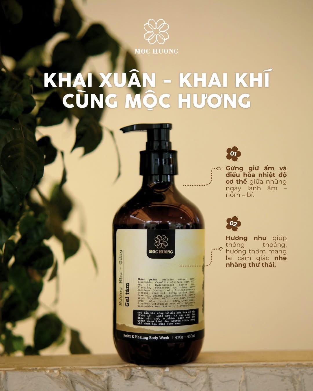 Gel tắm Hương Nhu - Gừng 470g