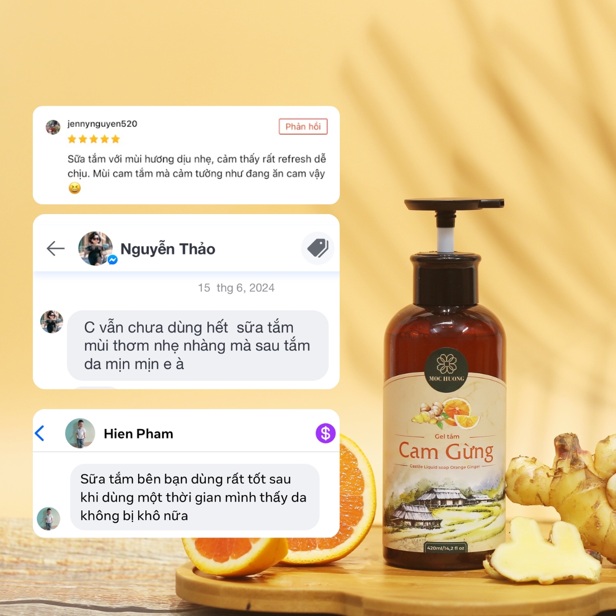 Gel tắm cam gừng 420ml