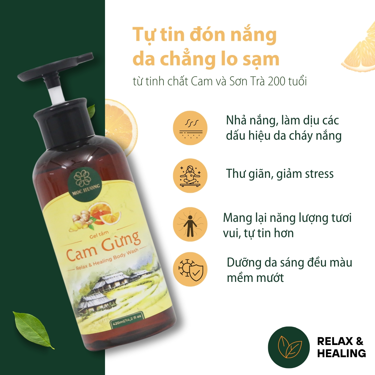 Gel tắm cam gừng 420ml