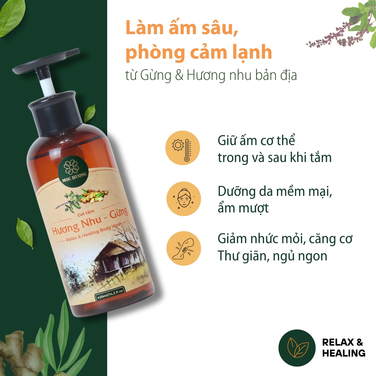 Gel tắm hương nhu - gừng 420ml