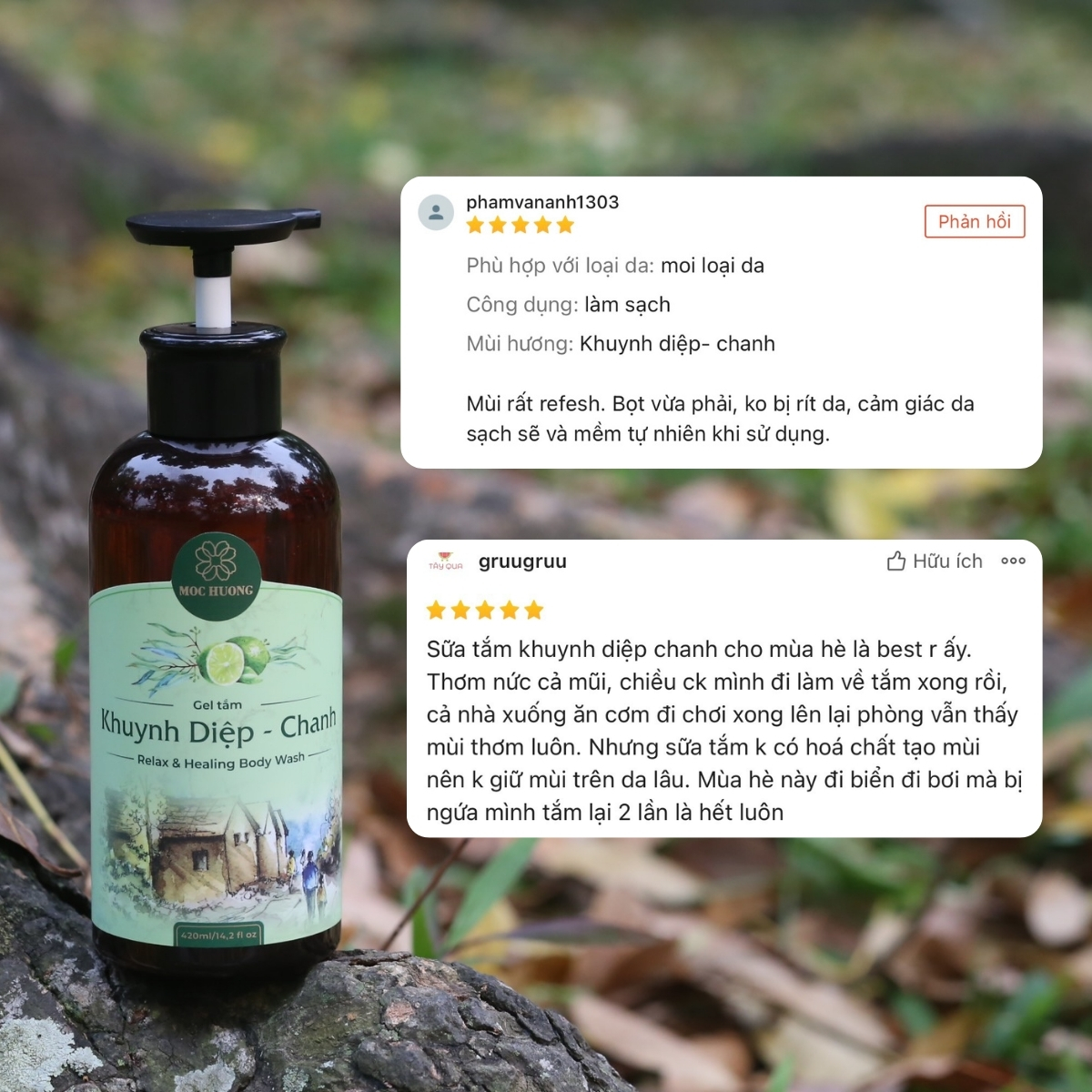 Gel tắm Khuynh diệp - chanh 420ml