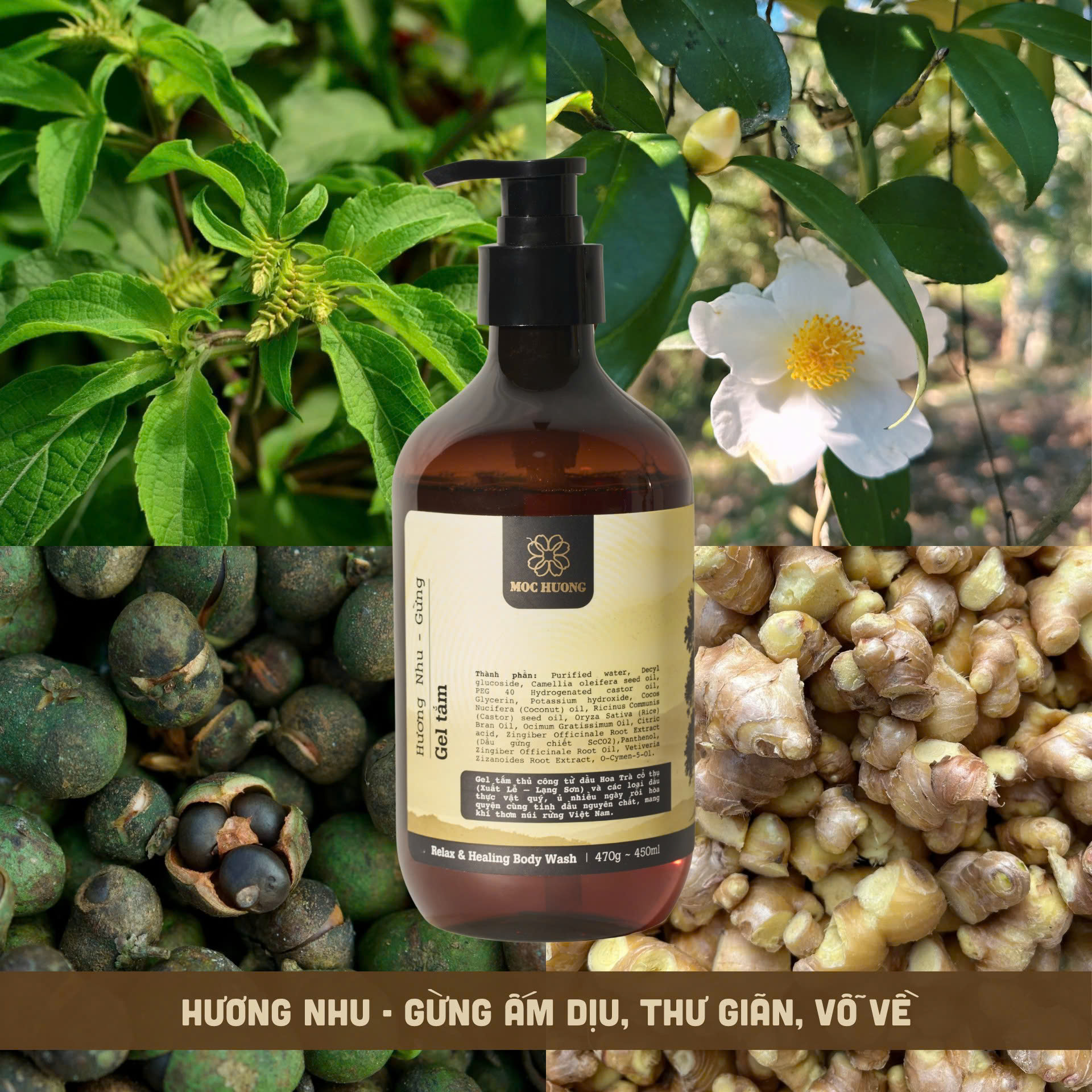 Gel tắm Hương Nhu - Gừng 470g