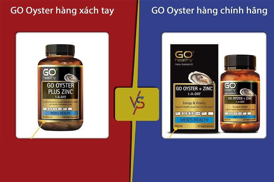 GO Oyster plus zinc: so sánh GO Oyster chính hãng & xách tay