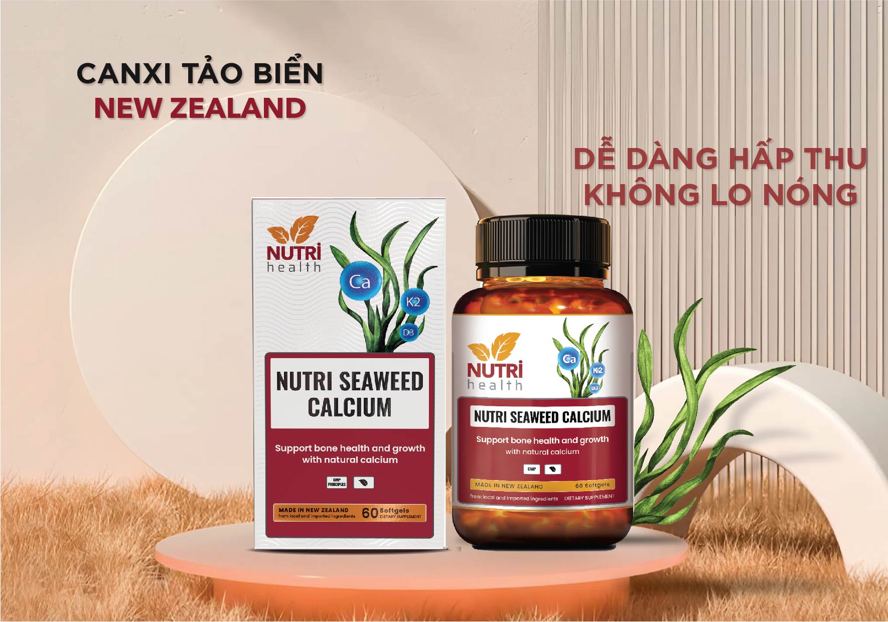 Canxi Tảo biển New Zealand Nutri Seaweed Calcium