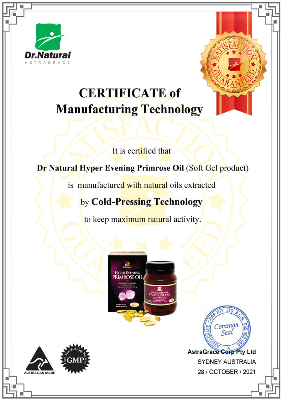 Dr Natural Hyper Evening Primrose Oil su dung cong nghe ep lanh tien tien chiet suat dau hoa anh thao