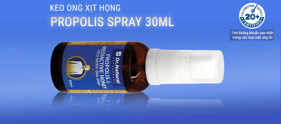 KEO ONG XỊT HỌNG ÚC DR NATURAL PROPOLIS SPRAY 30ML