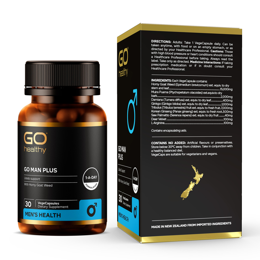 Sinh lý nam GO Man Plus nhãn mới GO Healthy New Zealand
