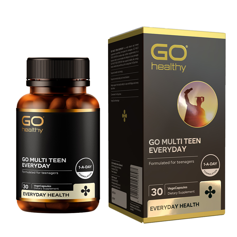 Bổ sung Vitamin cho tuổi teen nhập khẩu chính hãng GO Healthy New Zealand GO MULTI TEEN EVERYDAY 30 viên bổ sung 32 vitamin, khoáng chất hỗ trợ duy trì và tăng cường sức khỏe cho trẻ ở tuổi tăng trưởng, tuổi dậy thì