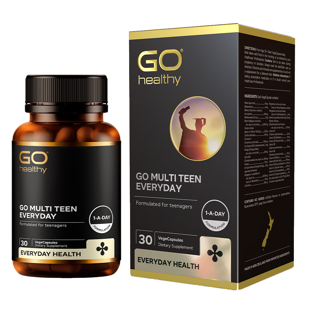 Bổ sung Vitamin cho tuổi teen nhập khẩu chính hãng GO Healthy New Zealand GO MULTI TEEN EVERYDAY 30 viên bổ sung 32 vitamin, khoáng chất hỗ trợ duy trì và tăng cường sức khỏe cho trẻ ở tuổi tăng trưởng, tuổi dậy thì