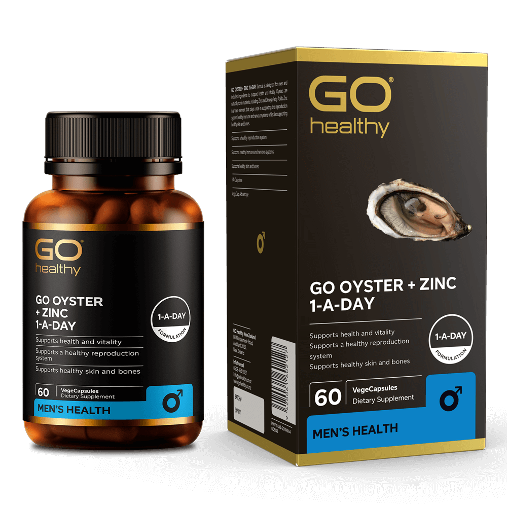 Viên uống tinh chất Hàu nhập khẩu chính hãng GO Healthy New Zealand GO OYSTER Plus + Zinc 60 viên giúp tăng cường sinh lý nam, cải thiện chất lượng tinh trùng