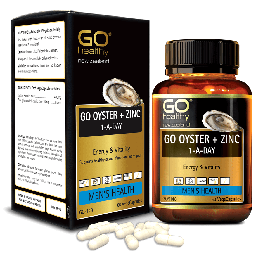 Viên uống tinh chất Hàu nhập khẩu chính hãng GO Healthy New Zealand GO OYSTER Plus + Zinc 60 viên giúp tăng cường sinh lý nam, cải thiện chất lượng tinh trùng