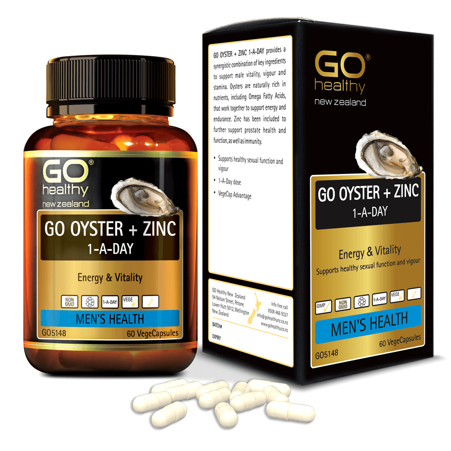 Viên uống tinh chất Hàu nhập khẩu chính hãng GO Healthy New Zealand GO OYSTER Plus + Zinc 60 viên giúp tăng cường sinh lý nam, cải thiện chất lượng tinh trùng