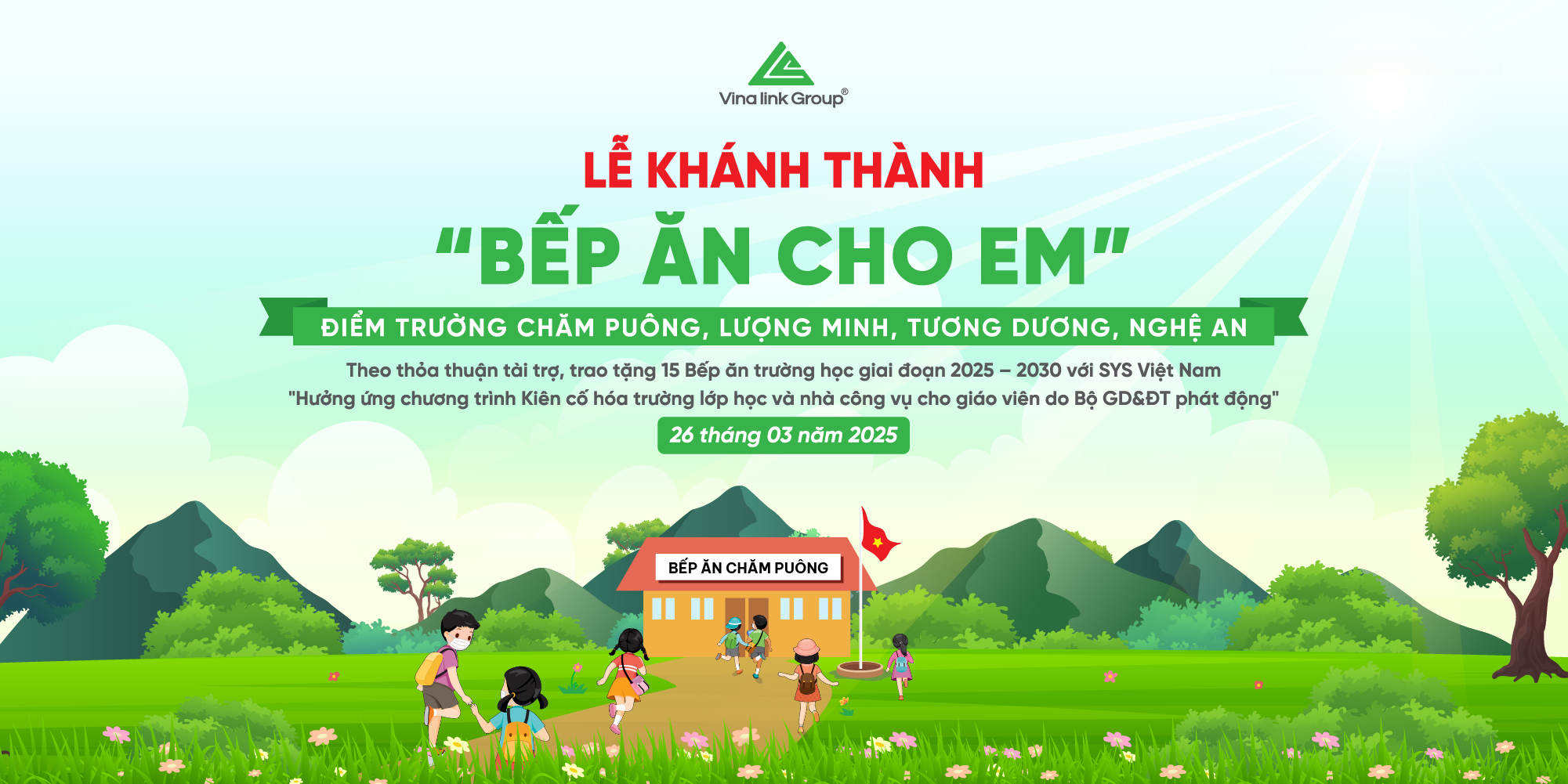 Khánh thành và trao tặng “Bếp ăn cho em”, điểm trường Mầm non Chăm Puông, Tương Dương, Nghệ An