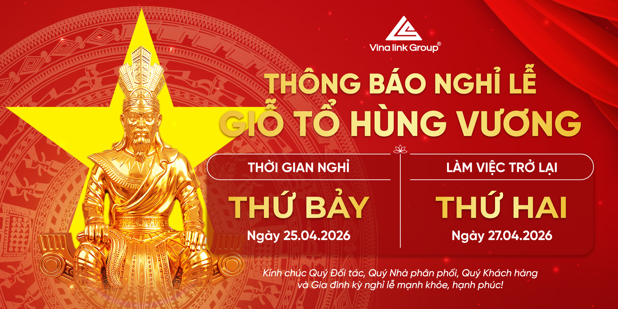 Lịch nghỉ lễ nhân ngày Giỗ Tổ Hùng Vương