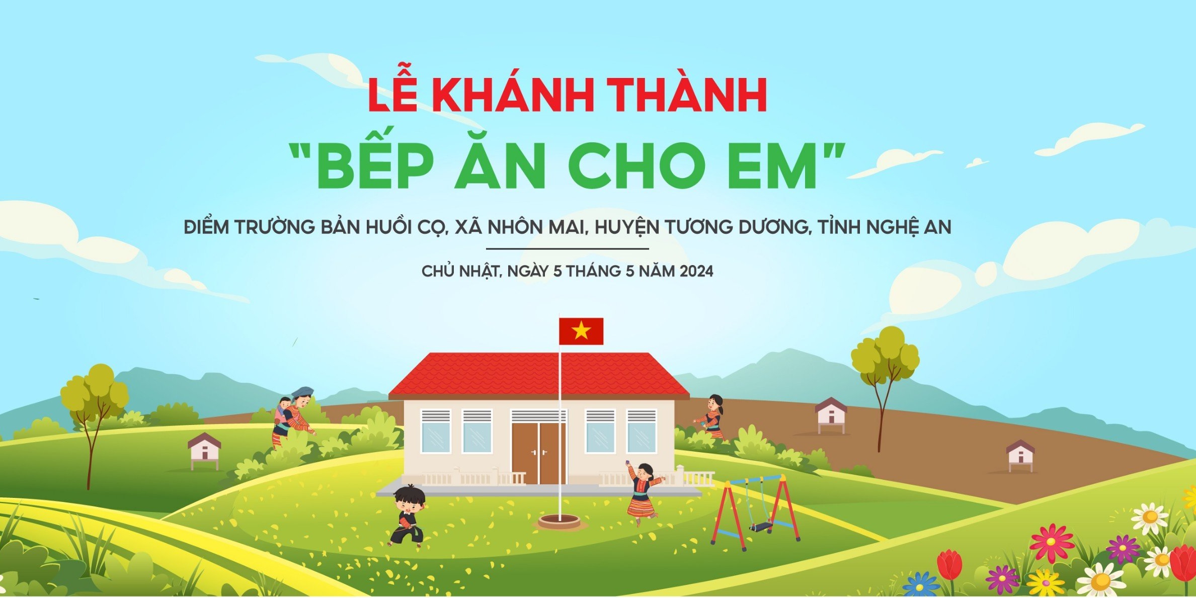 Vinalink Group tổ chức Lễ khánh thành và bàn giao “Bếp ăn cho em” điểm trường Huồi Cọ, Nhôn Mai, Tương Dương, Nghệ An