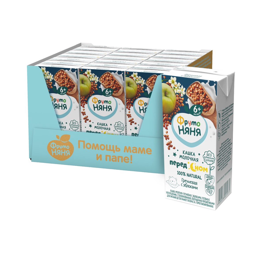 Thùng 18 Hộp Sữa đêm kiều mạch vị táo Fruto Nyanya 200ml/hộp