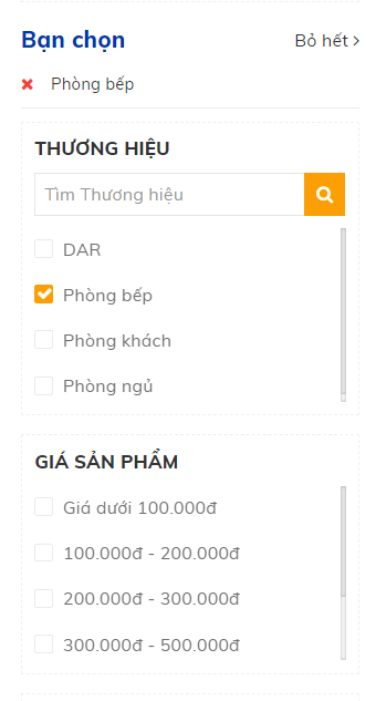 Lọc sản phẩm