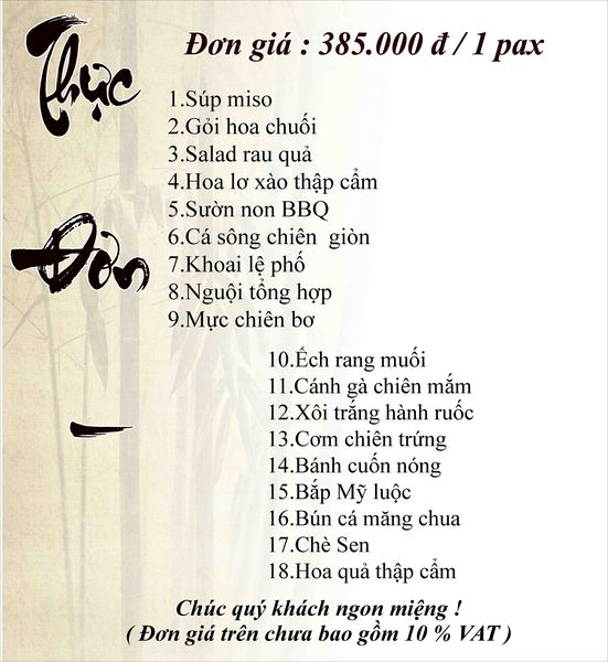 Thực đơn buffet 2