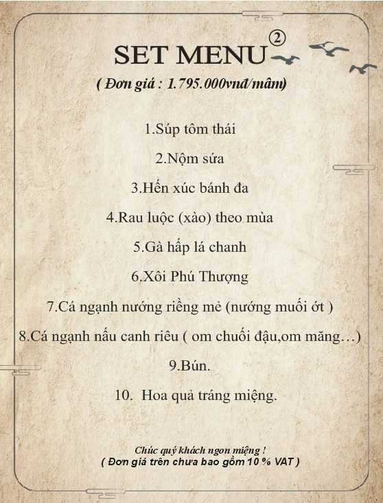 Thực đơn 2