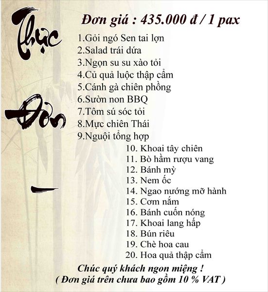 Thực đơn buffet 3
