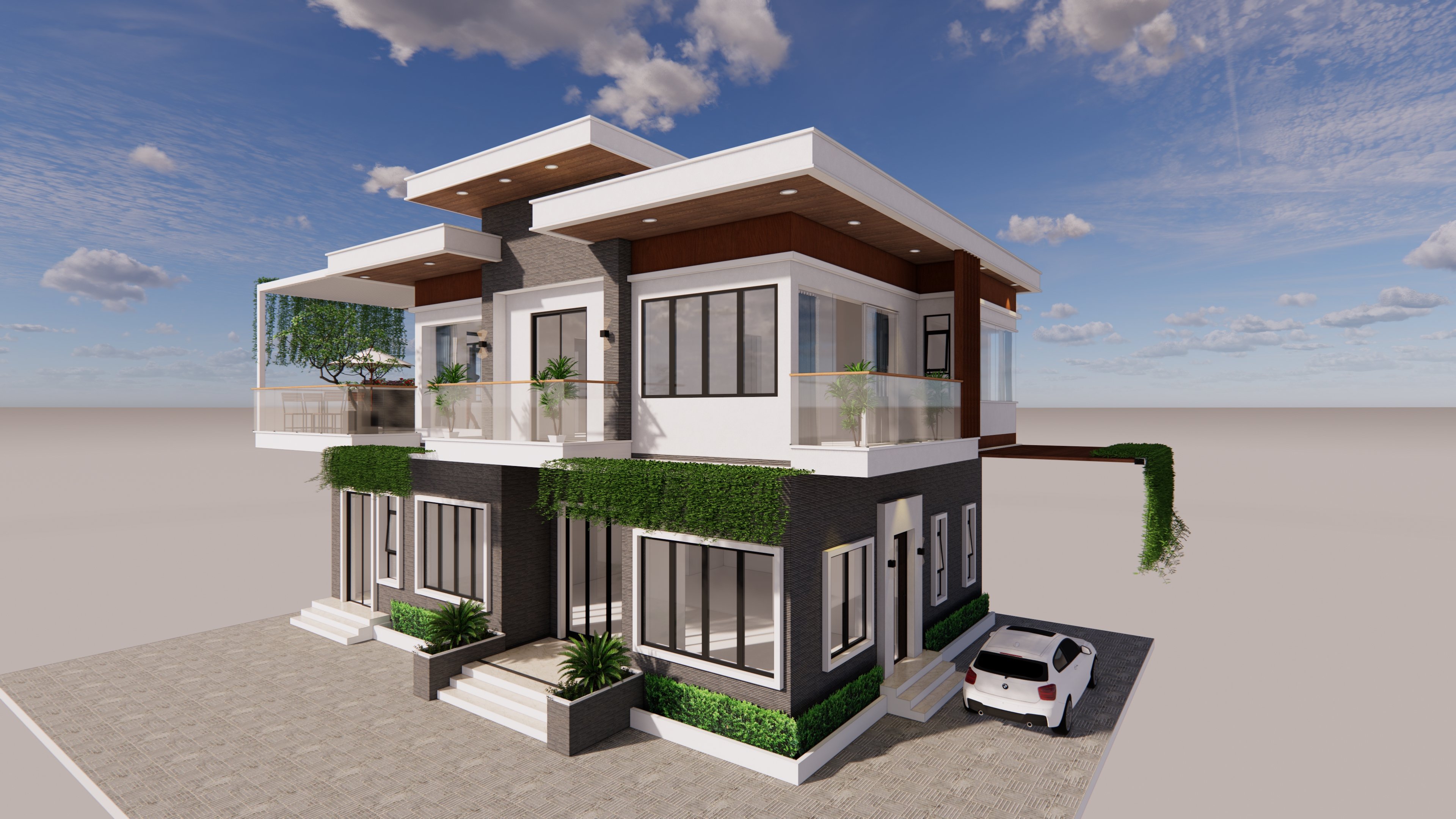 Thiết kế nhà biệt thự cây xanh