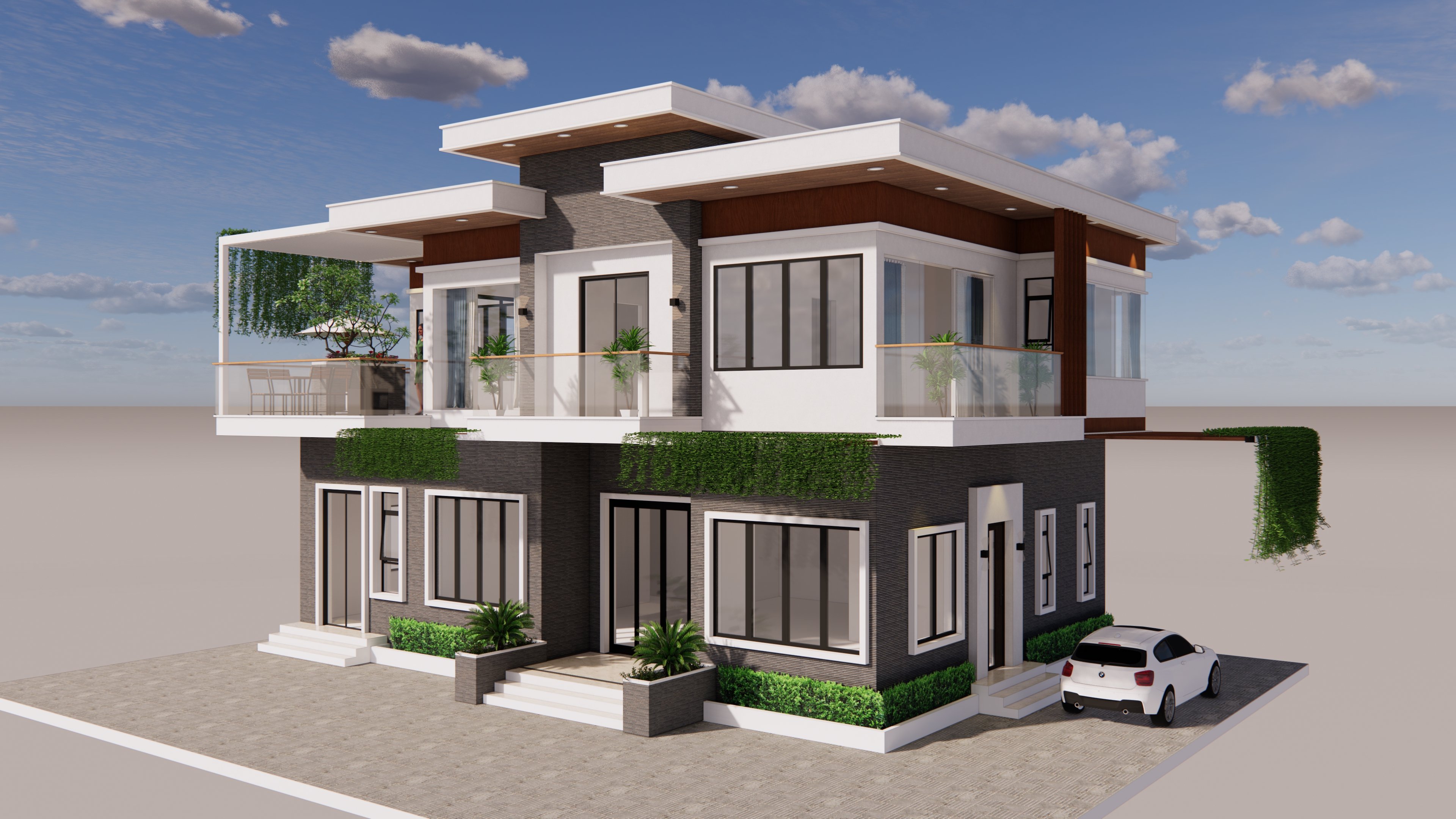 Thiết kế nhà biệt thự cây xanh