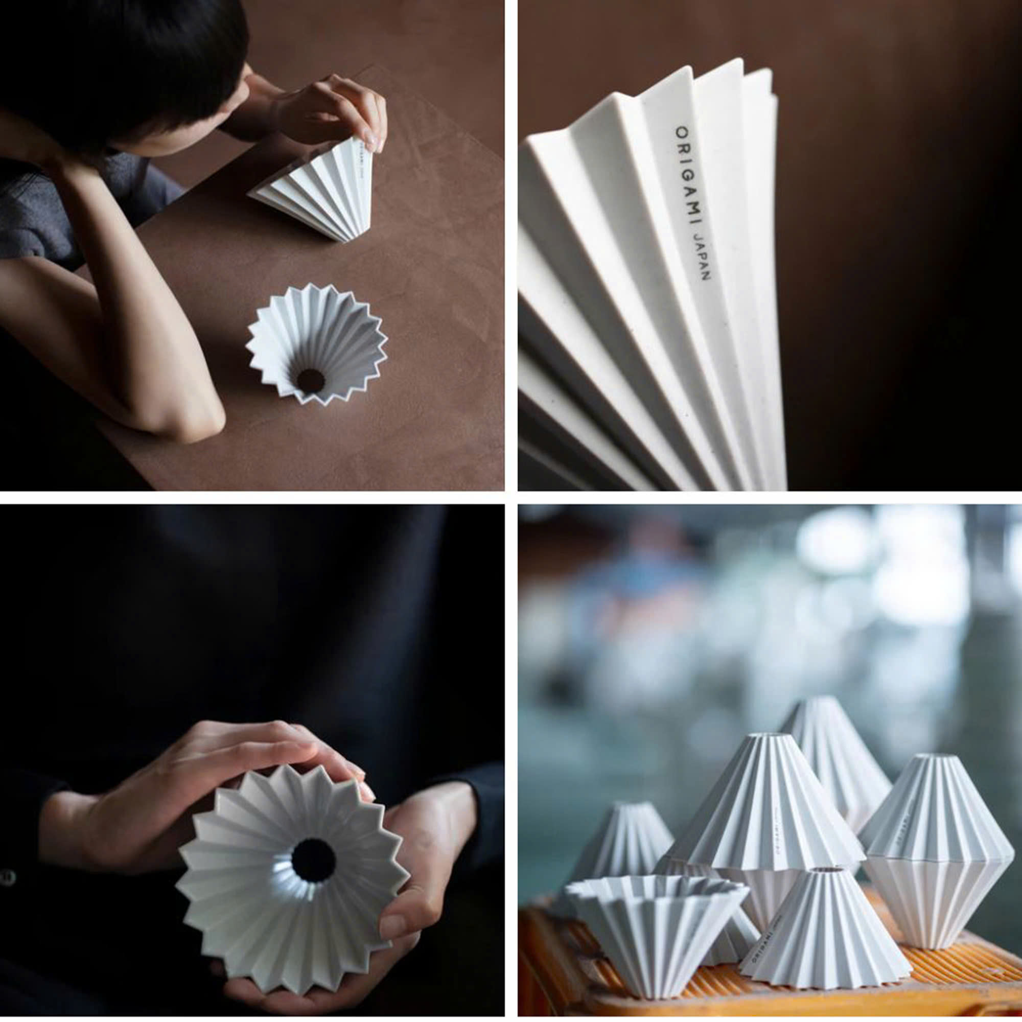 ORIGAMI ReWork — phễu cà phê làm từ gốm tái chế