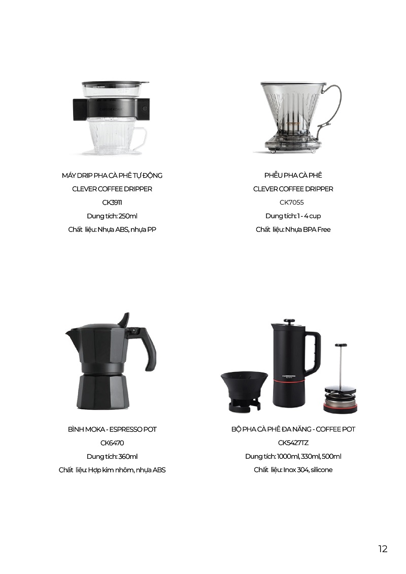 Cafede Kona Catalog Volcano coffee Dụng cụ pha chế cà phê