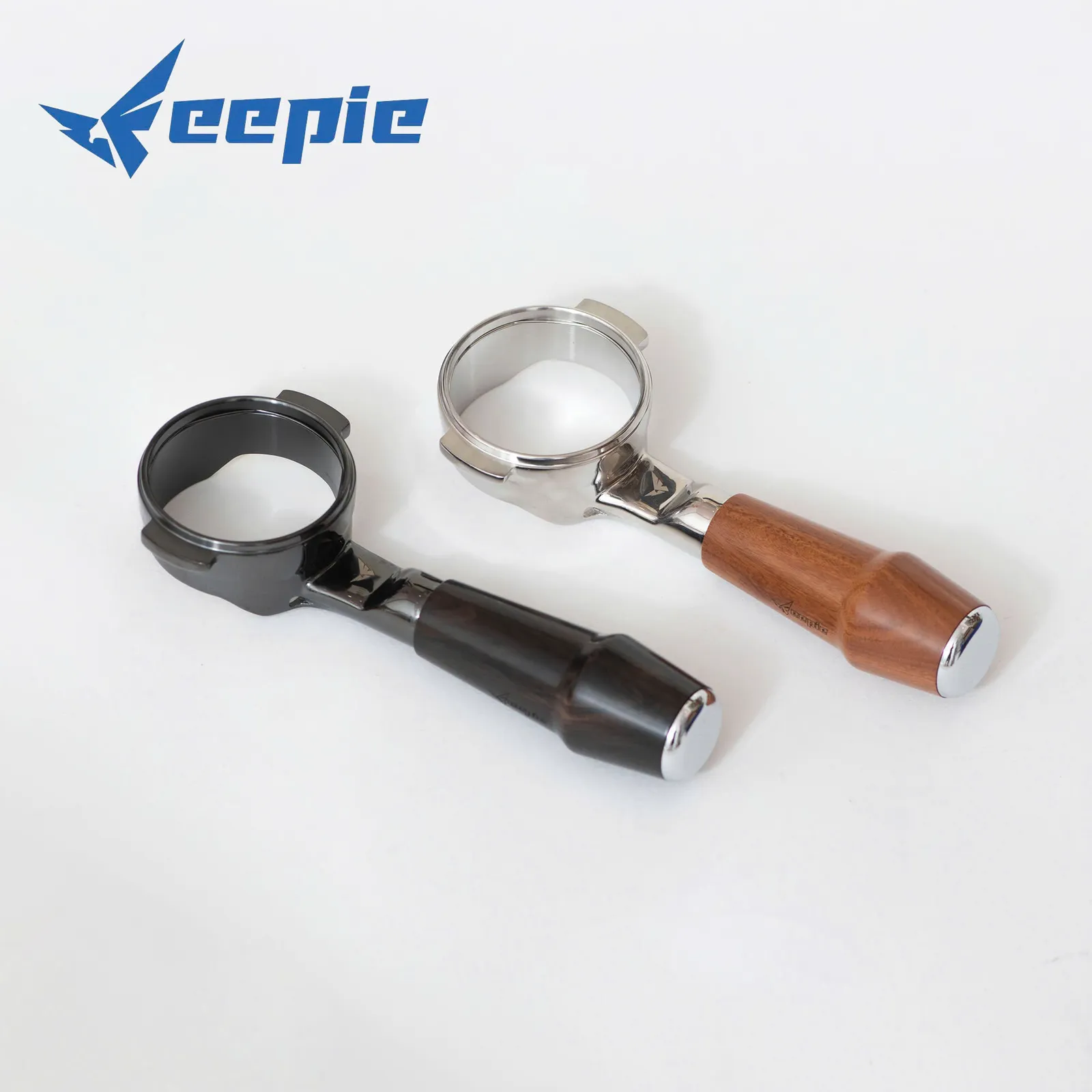Hai bản tay cầm gỗ Feepie không đáy: gỗ Giáng Hương đen và gỗ Cẩm Lai nâu