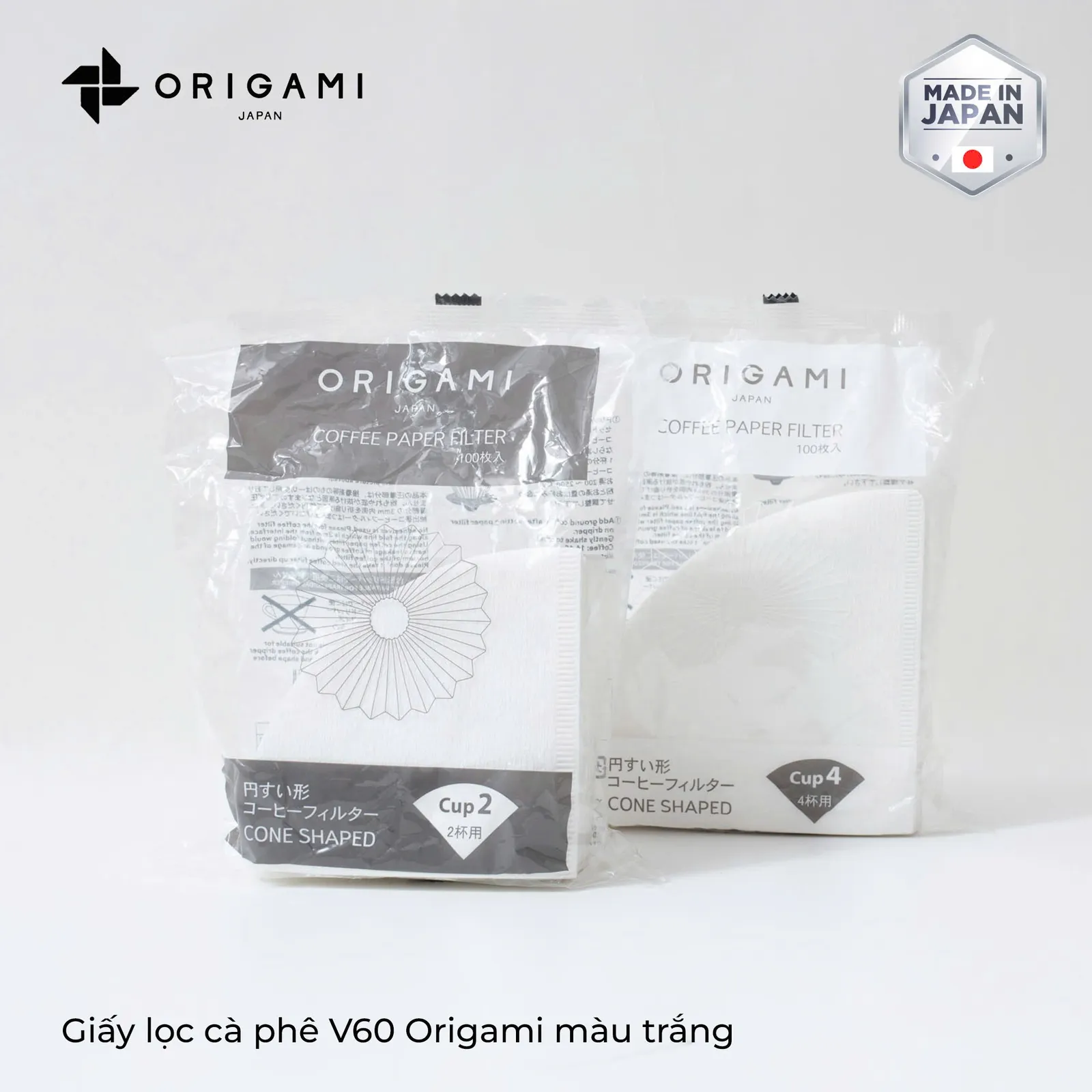 Giấy lọc cà phê V60 ORIGAMI màu trắng
