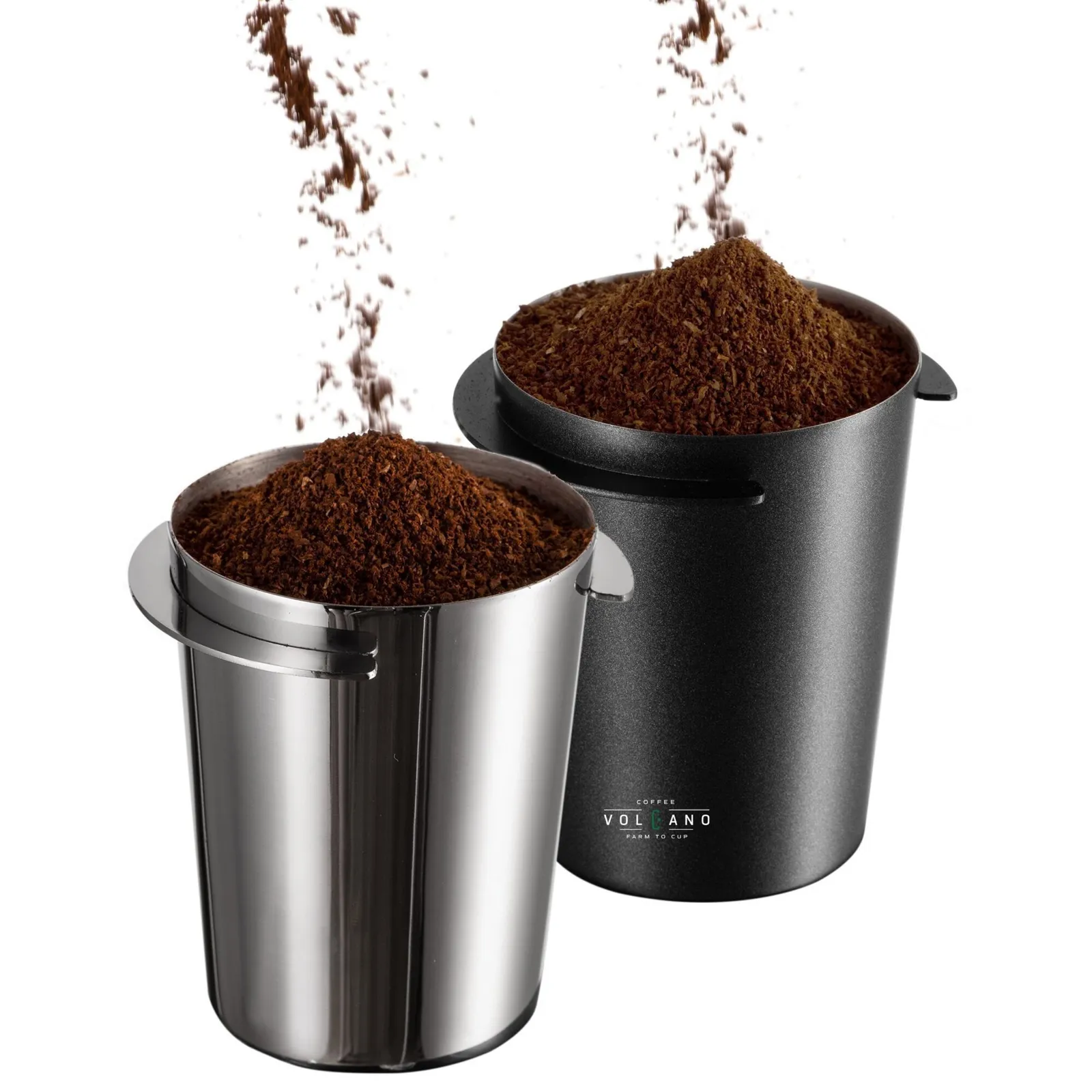 Ly dosing cup inox 304 chụp cận cảnh toàn thân trên nền sáng