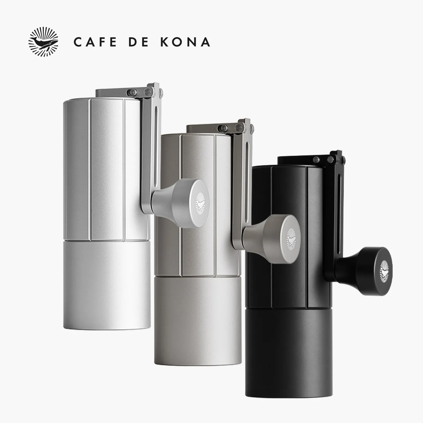Cối xay tay M3 Pro CAFE DE KONA ba màu Xám Trắng Đen với tay cầm gập gọn