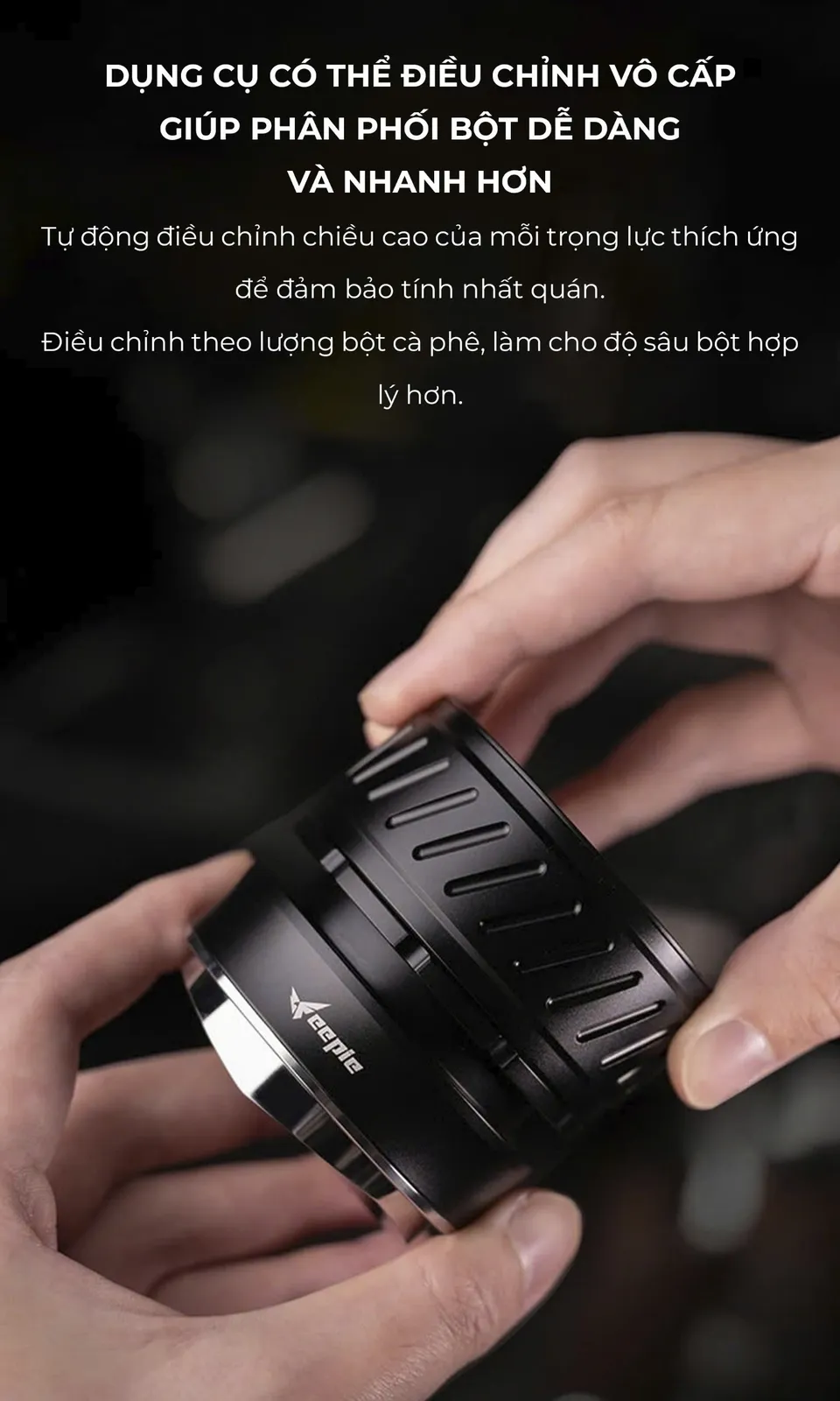 Cơ chế điều chỉnh vô cấp độ sâu đế san của OCD Feepie THOR