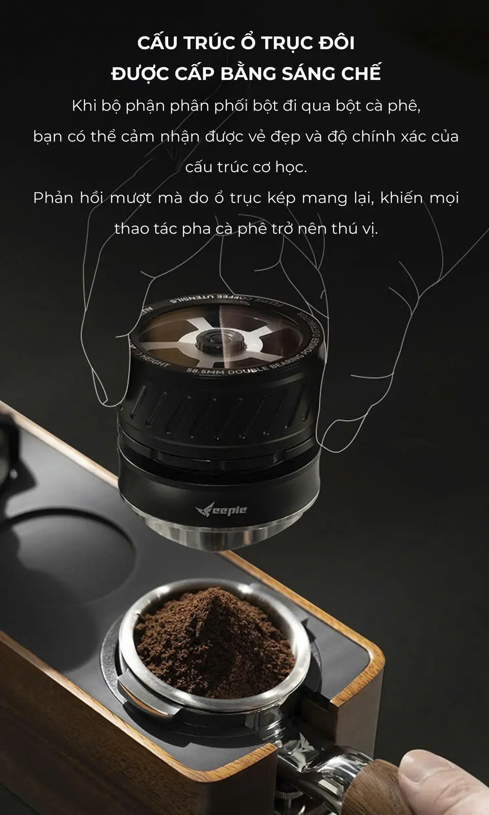 Cấu trúc ổ trục đôi được cấp bằng sáng chế bên trong OCD Feepie THOR