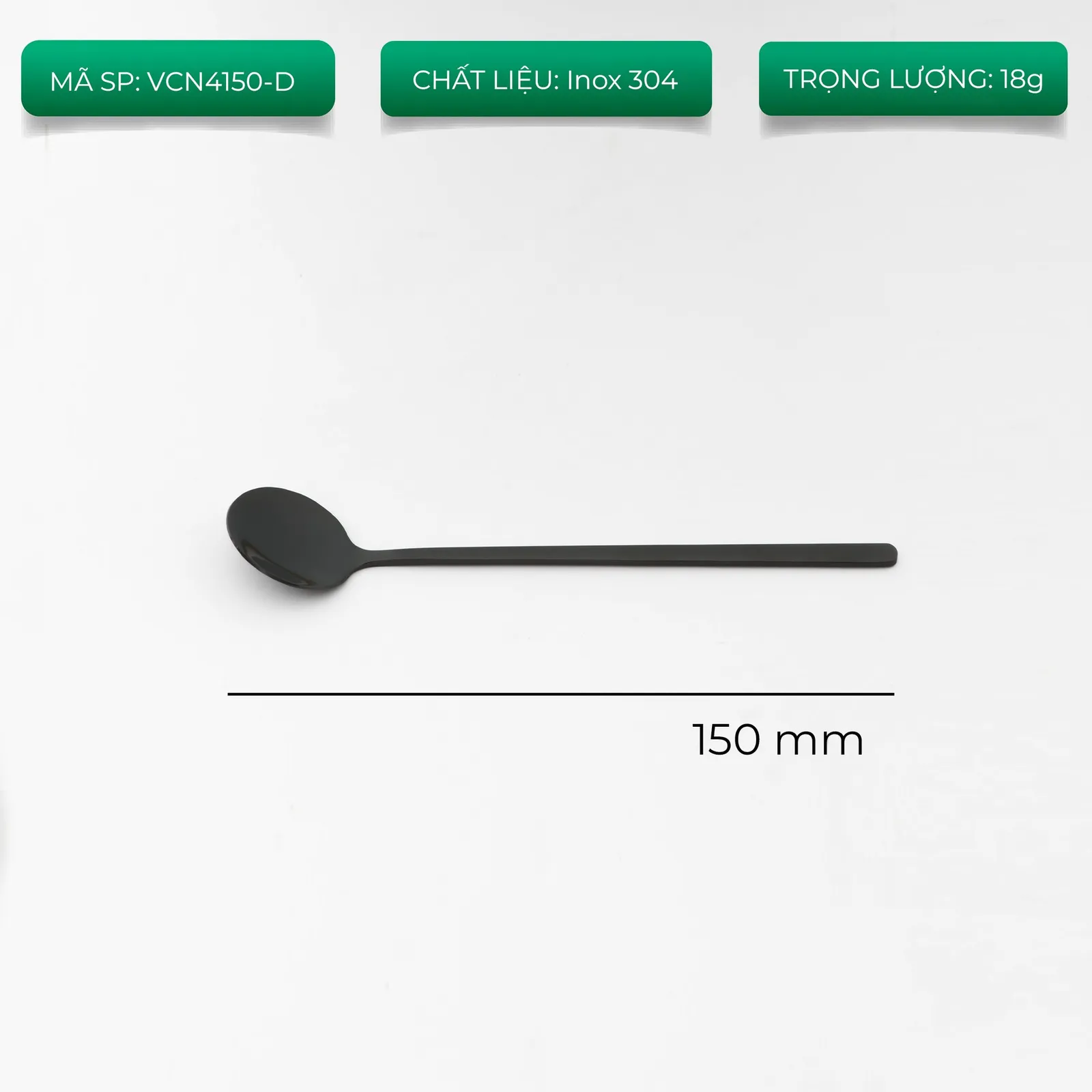 Muỗng cà phê inox 15cm bốn màu bạc đen vàng đồng ảnh 3