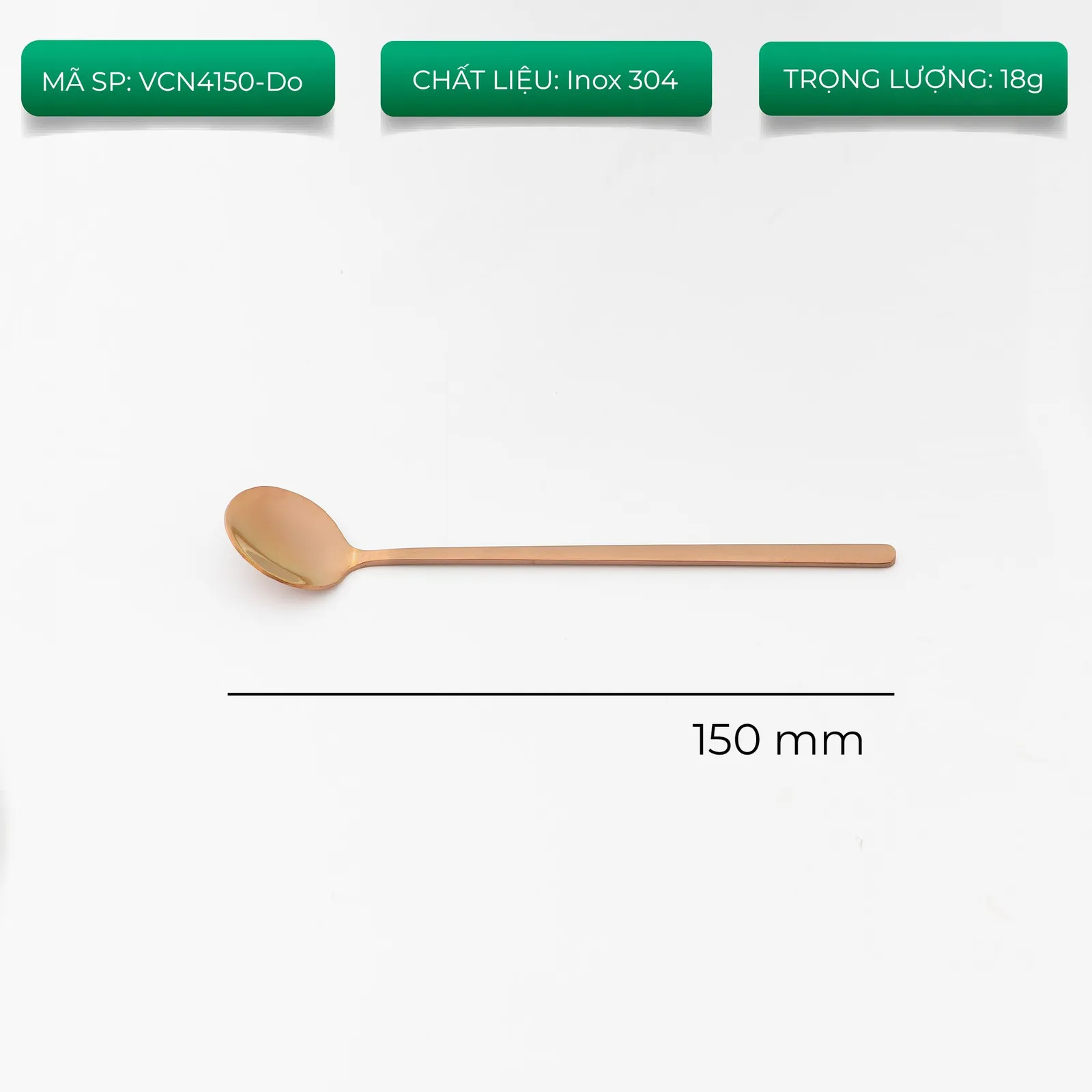 Muỗng cà phê inox 15cm bốn màu bạc đen vàng đồng ảnh 4