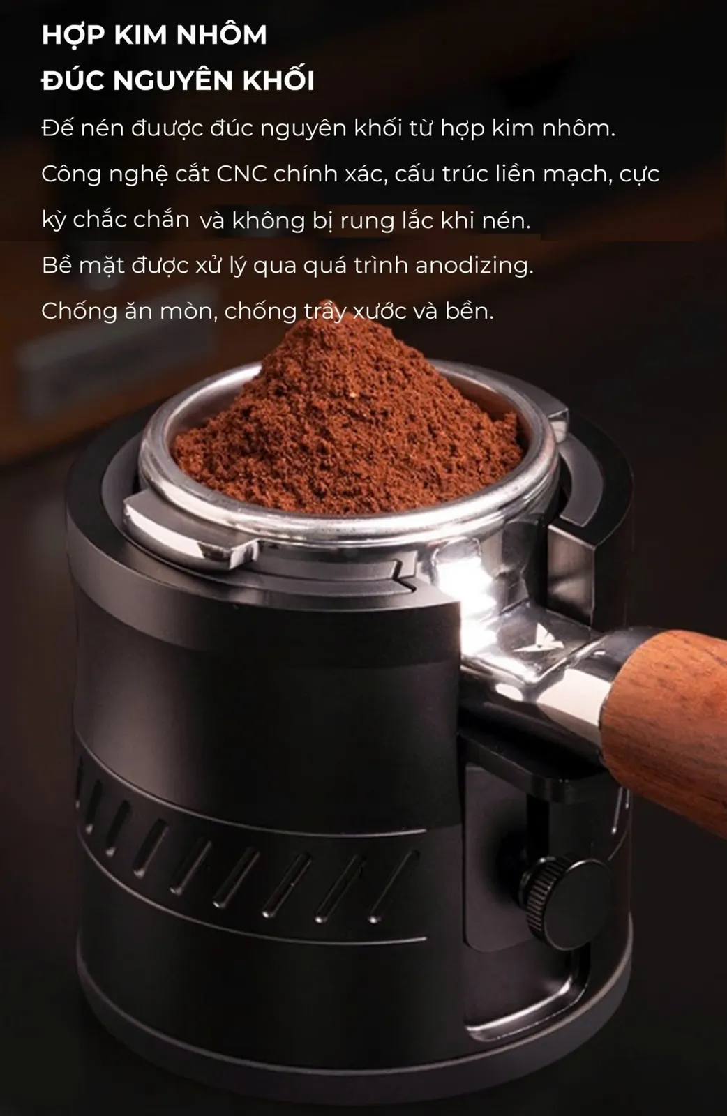 Đế nén Feepie đúc nguyên khối hợp kim nhôm, cắt CNC chính xác và xử lý anodizing chống ăn mòn